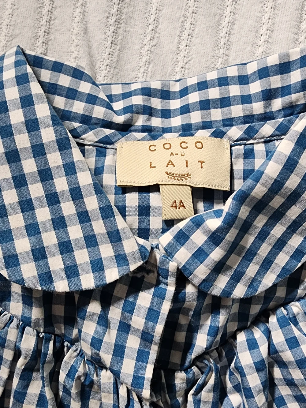 Coco Au Lait Kids Size 4 Gingham Blouse Set
